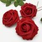 Artificial Rose Heads Red Wine Fake Roses Latex Foam Roses Real Looking Rose Heads with Stems Wedding Decor DIY Bouquets Party Home Decor